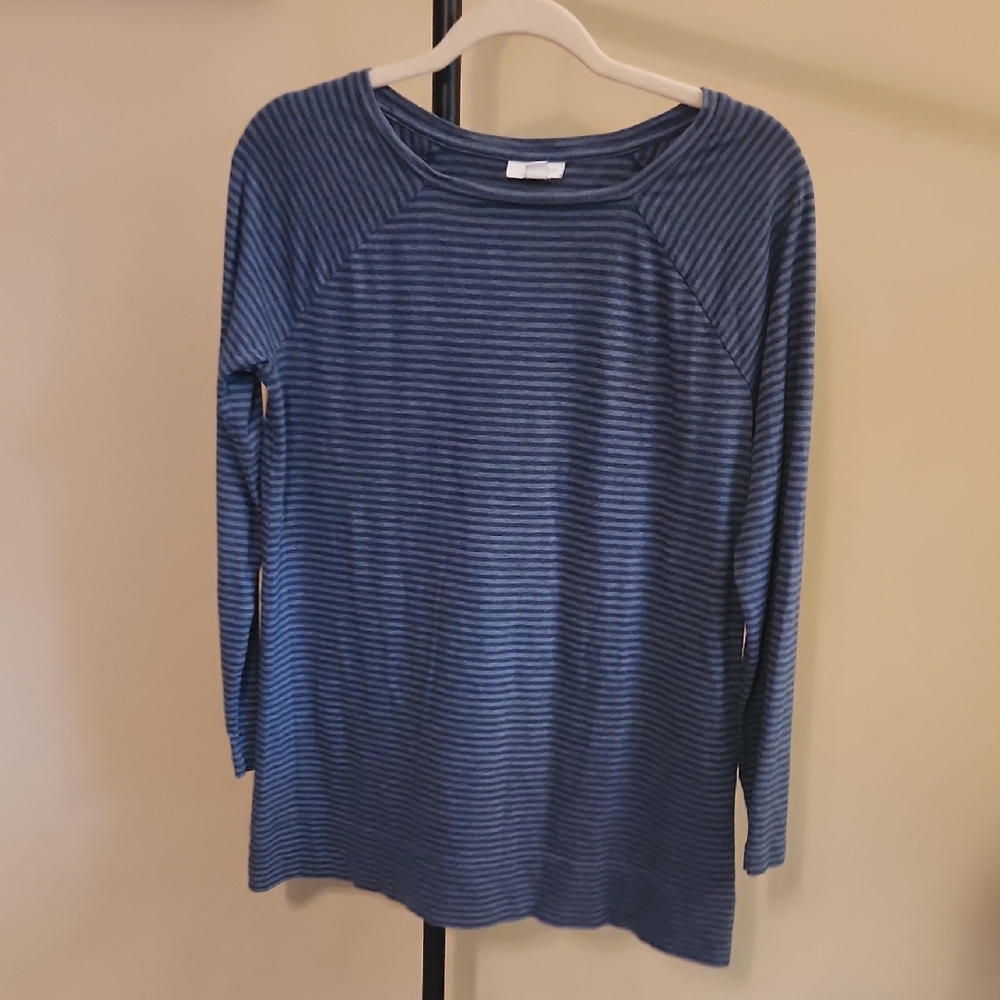 Striped Blue Long Sleeve Women's Top